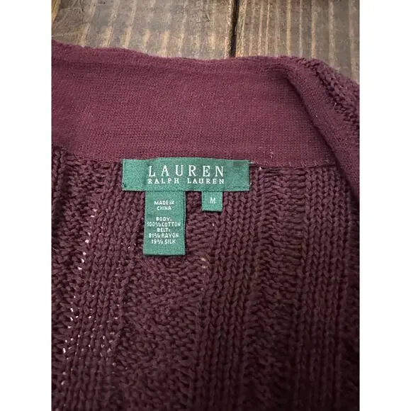 Lauren Ralph Lauren cable knit cardigan M - Picture 6 of 8
